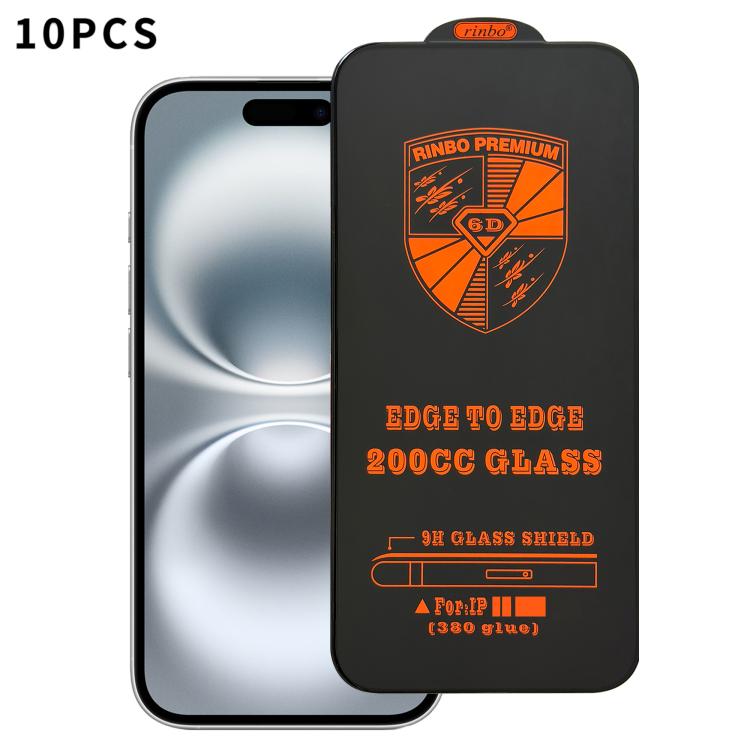 10 pezzi 200cc 6D Pellicola in vetro temperato antistatico per serigrafia HD, For iPhone 18 Pro / 17 Pro, For iPhone 18 Pro Max / 17 Pro Max, For iPhone 17, For iPhone Air, For iPhone 16 Pro Max, For iPhone 16 Pro, For iPhone 16 Plus, For iPhone 16    ...