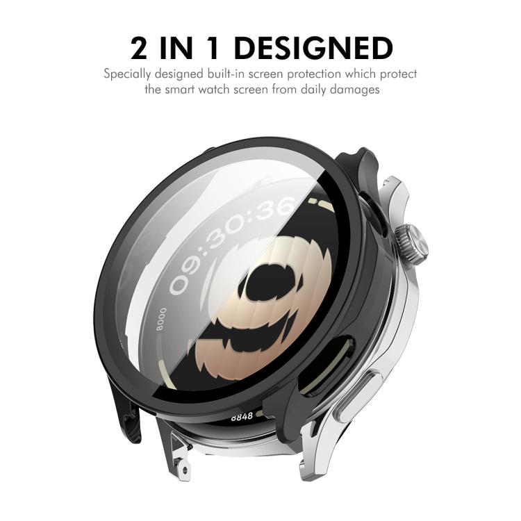 ENKAY Hat-Prince Pellicola protettiva in vetro temperato a copertura totale e custodia per orologio in PC integrata, For OnePlus Watch Lite, For OnePlus Watch 4