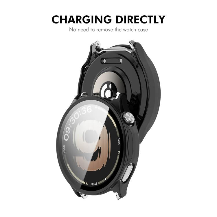 ENKAY Hat-Prince Pellicola protettiva in vetro temperato a copertura totale e custodia per orologio in PC integrata, For OnePlus Watch Lite, For OnePlus Watch 4