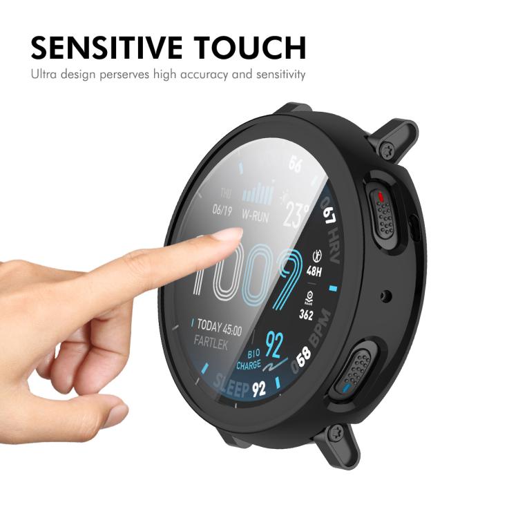 Custodia per orologio ENKAY Hat-Prince con copertura completa in TPU galvanizzato e protezione dello schermo., For Amazfit Active Max