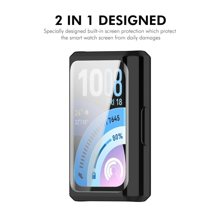 Custodia per orologio ENKAY Hat-Prince con copertura completa in TPU galvanizzato e protezione dello schermo., For Huawei Band 11 Pro
