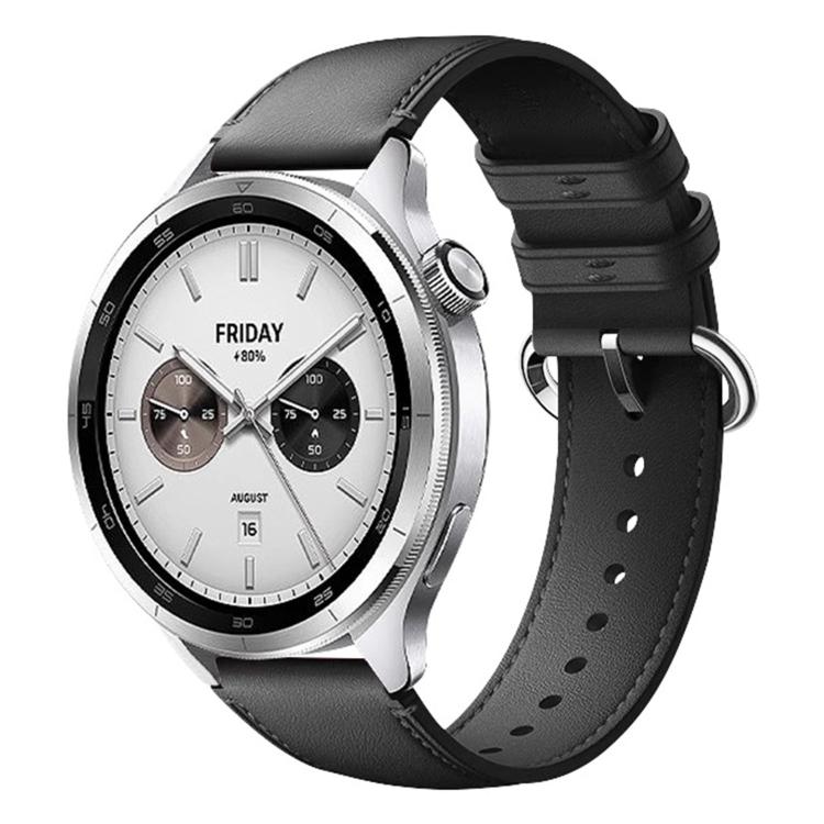 Cinturino per orologio in vera pelle con fibbia rotonda a tinta unita., For Xiaomi Watch S4