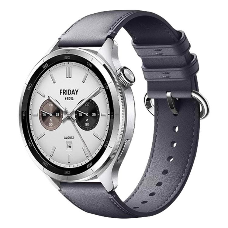 Cinturino per orologio in vera pelle con fibbia rotonda a tinta unita., For Xiaomi Watch S4