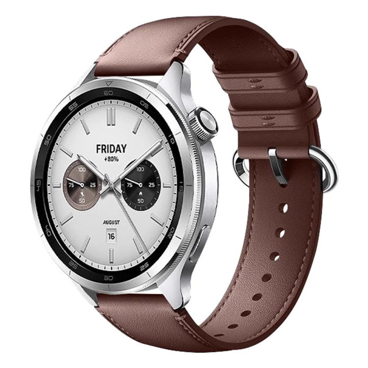 Cinturino per orologio in vera pelle con fibbia rotonda a tinta unita., For Xiaomi Watch S4