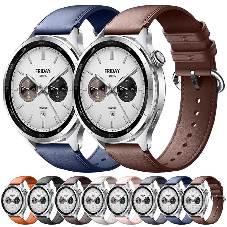 Cinturino per orologio in vera pelle con fibbia rotonda a tinta unita., For Xiaomi Watch S4
