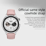 Cinturino per orologio in vera pelle con fibbia rotonda a tinta unita., For Xiaomi Watch S4