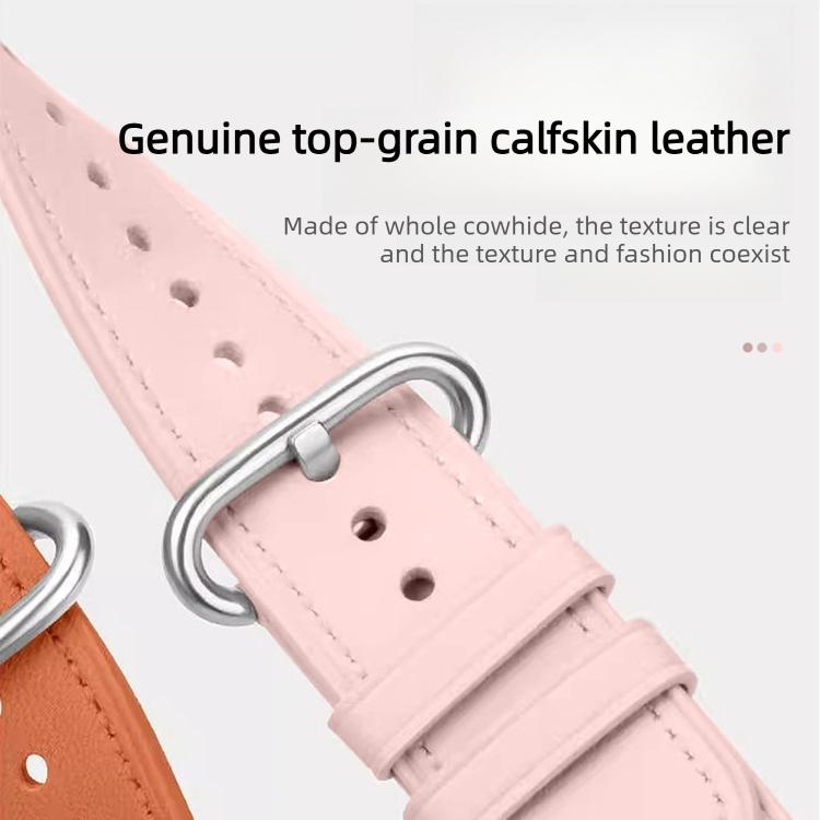 Cinturino per orologio in vera pelle con fibbia rotonda a tinta unita., For Xiaomi Watch S4