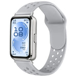Cinturino per orologio in silicone con fibbia inversa e design traforato, tinta unita, con chiusura a strappo., For Huawei Band 11 / Band 11 Pro