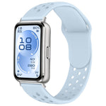 Cinturino per orologio in silicone con fibbia inversa e design traforato, tinta unita, con chiusura a strappo., For Huawei Band 11 / Band 11 Pro