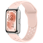 Cinturino per orologio in silicone con fibbia inversa e design traforato, tinta unita, con chiusura a strappo., For Huawei Band 11 / Band 11 Pro