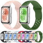 Cinturino per orologio in silicone con fibbia inversa e design traforato, tinta unita, con chiusura a strappo., For Huawei Band 11 / Band 11 Pro