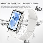Cinturino per orologio in silicone con fibbia inversa e design traforato, tinta unita, con chiusura a strappo., For Huawei Band 11 / Band 11 Pro