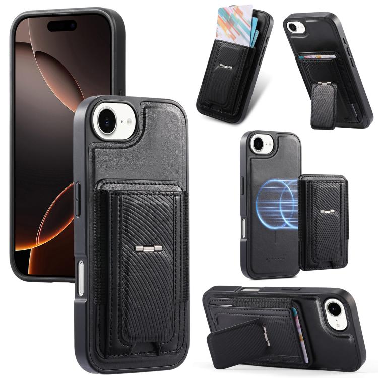 Custodia per telefono CaseNeo con porta carte pieghevole, retro elastico, con chiusura magnetica., For iPhone 17e / 16e, For iPhone 17 Pro Max, For iPhone 17 Pro, For iPhone 17, For iPhone Air, For iPhone 16 Pro Max