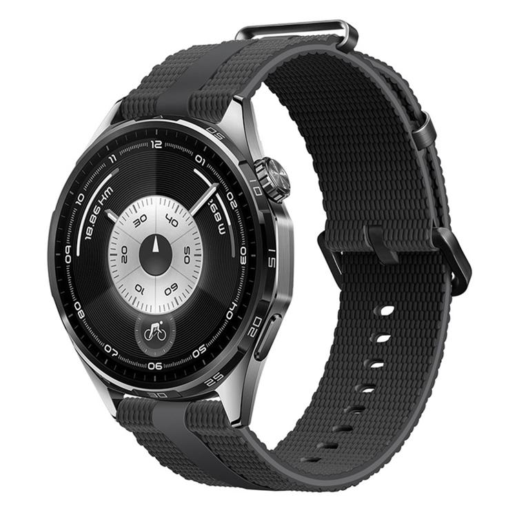 Cinturino per orologio in silicone con motivo a linee, 22mm