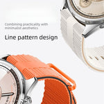 Cinturino per orologio in silicone con motivo a linee, 22mm