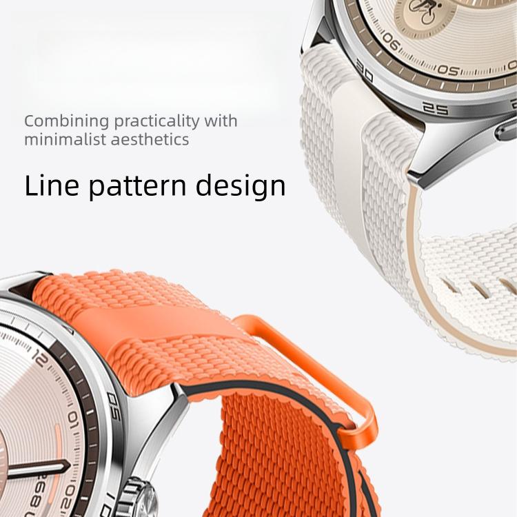 Cinturino per orologio in silicone con motivo a linee, 22mm