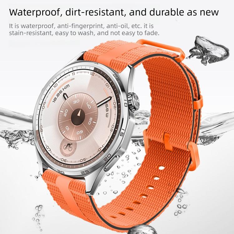Cinturino per orologio in silicone con motivo a linee, 22mm