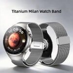 Pulsante di pressione Interfaccia senza soluzione di continuità Fibbia magnetica Milan Cinturino in lega di titanio, For Huawei Watch 4 Pro