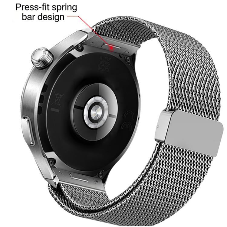 Pulsante di pressione Interfaccia senza soluzione di continuità Fibbia magnetica Milan Cinturino in lega di titanio, For Huawei Watch 4 Pro