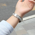 Cinturino per orologio in metallo con tre perline e cielo stellato e diamanti, For Huawei Band 11 / Band 11 Pro, For Huawei Band  10 / 9 / 8