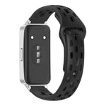 Cinturino per orologio in silicone traspirante, piatto, traforato e con fibbia inversa., For Huawei Band 11 / Band 11 Pro