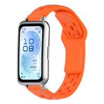 Cinturino per orologio in silicone traspirante, piatto, traforato e con fibbia inversa., For Huawei Band 11 / Band 11 Pro