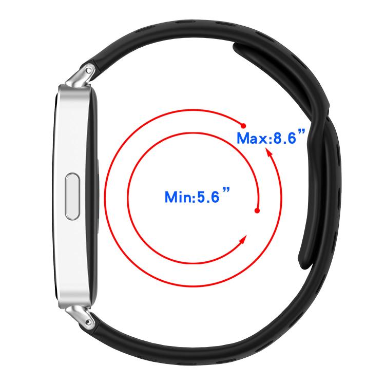 Cinturino per orologio in silicone traspirante, piatto, traforato e con fibbia inversa., For Huawei Band 11 / Band 11 Pro