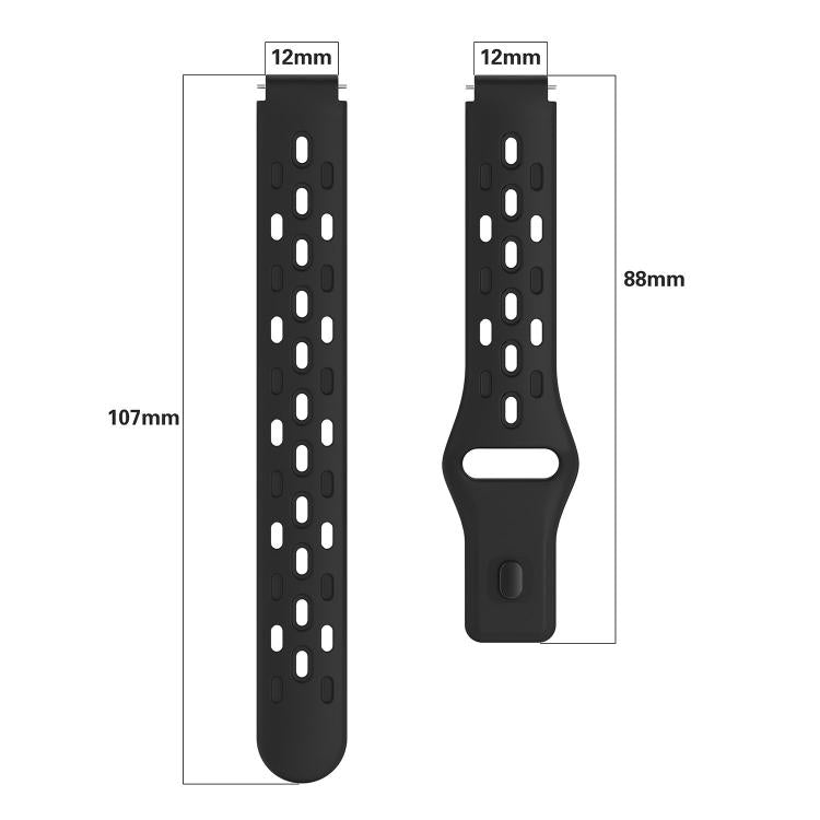 Cinturino per orologio in silicone traspirante, piatto, traforato e con fibbia inversa., For Huawei Band 11 / Band 11 Pro