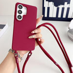 Custodia per telefono in silicone antiurto con cordino a tracolla da 7 mm., For Samsung Galaxy S26 5G, For Samsung Galaxy S25 FE 5G, For Samsung Galaxy A17 5G