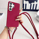 Custodia per telefono in silicone antiurto con cordino a tracolla da 7 mm., For Samsung Galaxy S25 5G, For Samsung Galaxy S25+ 5G, For Samsung Galaxy S25 Ultra 5G