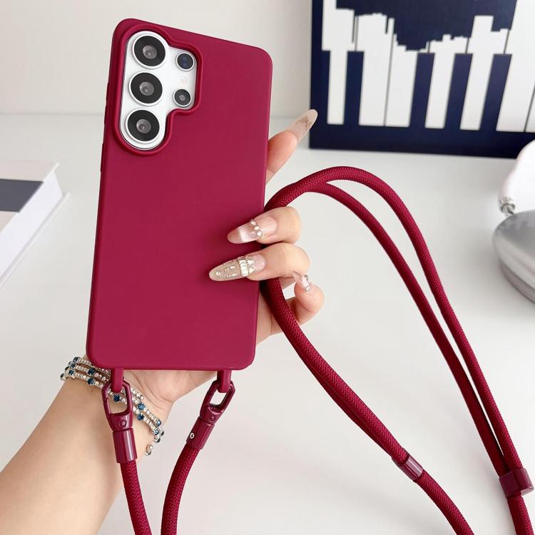 Custodia per telefono in silicone antiurto con cordino a tracolla da 7 mm., For Samsung Galaxy S25 5G, For Samsung Galaxy S25+ 5G, For Samsung Galaxy S25 Ultra 5G
