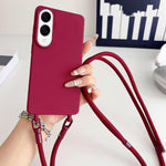 Custodia per telefono in silicone antiurto con cordino a tracolla da 7 mm., For Samsung Galaxy S26+ 5G, For Samsung Galaxy S25 Edge  5G, For samsung Galaxy S26 Ultra 5G