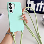 Custodia per telefono in silicone antiurto con cordino a tracolla da 7 mm., For Samsung Galaxy S24 FE  5G, For Samsung Galaxy S22 5G, For Samsung Galaxy S21 FE 5G