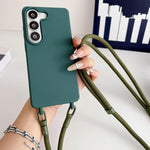 Custodia per telefono in silicone antiurto con cordino a tracolla da 7 mm., For Samsung Galaxy S24 FE  5G, For Samsung Galaxy S22 5G, For Samsung Galaxy S21 FE 5G