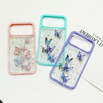 Custodia per telefono in TPU epossidico con glitter a farfalla colorata, For iPhone 17 Pro Max, For iPhone 17 Pro, For iPhone Air