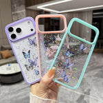 Custodia per telefono in TPU epossidico con glitter a farfalla colorata, For iPhone 17 Pro Max, For iPhone 17 Pro, For iPhone Air
