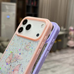 Custodia per telefono in TPU epossidico con glitter a farfalla colorata, For iPhone 17 Pro Max, For iPhone 17 Pro, For iPhone Air