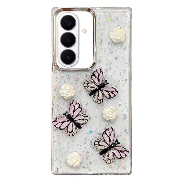 Custodia per telefono in TPU con farfalla tridimensionale e glitter., For Samsung Galaxy S26+ 5G, For Samsung Galaxy S26 Ultra 5G, For Samsung Galaxy S26 5G, For Samsung Galaxy A26 5G / A17, For Samsung Galaxy A36 / A56 5G