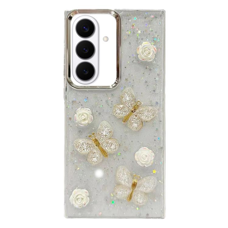 Custodia per telefono in TPU con farfalla tridimensionale e glitter., For Samsung Galaxy S26+ 5G, For Samsung Galaxy S26 Ultra 5G, For Samsung Galaxy S26 5G, For Samsung Galaxy A26 5G / A17, For Samsung Galaxy A36 / A56 5G