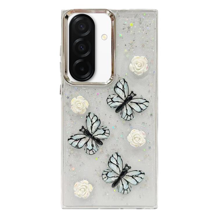 Custodia per telefono in TPU con farfalla tridimensionale e glitter., For Samsung Galaxy S26+ 5G, For Samsung Galaxy S26 Ultra 5G, For Samsung Galaxy S26 5G, For Samsung Galaxy A26 5G / A17, For Samsung Galaxy A36 / A56 5G