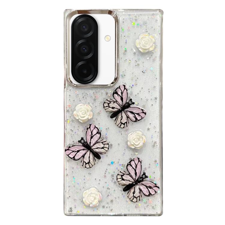 Custodia per telefono in TPU con farfalla tridimensionale e glitter., For Samsung Galaxy S26+ 5G, For Samsung Galaxy S26 Ultra 5G, For Samsung Galaxy S26 5G, For Samsung Galaxy A26 5G / A17, For Samsung Galaxy A36 / A56 5G