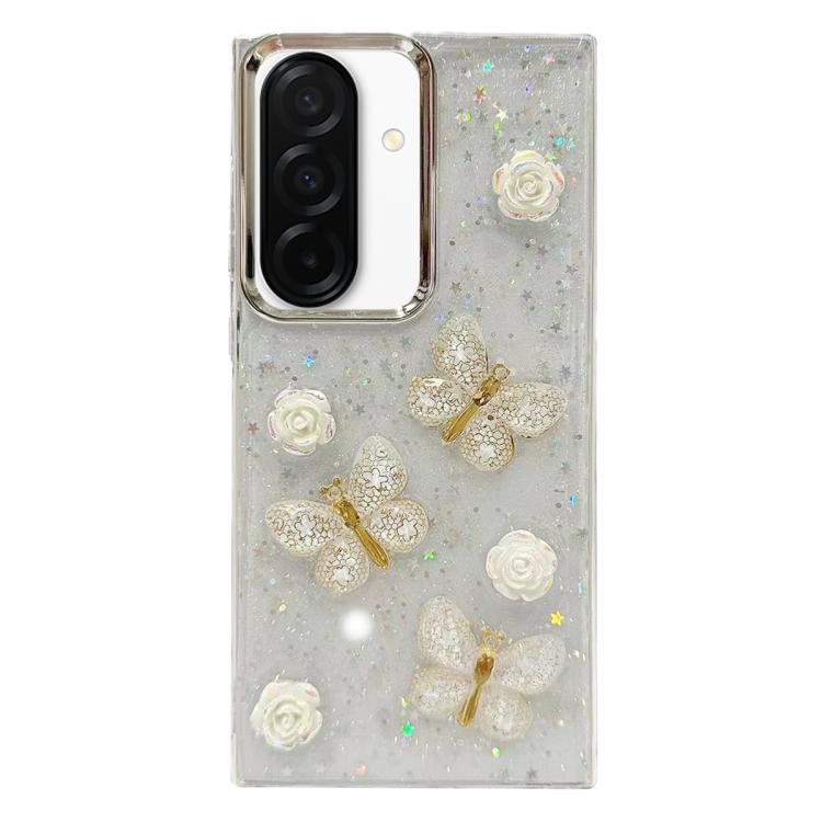 Custodia per telefono in TPU con farfalla tridimensionale e glitter., For Samsung Galaxy S26+ 5G, For Samsung Galaxy S26 Ultra 5G, For Samsung Galaxy S26 5G, For Samsung Galaxy A26 5G / A17, For Samsung Galaxy A36 / A56 5G