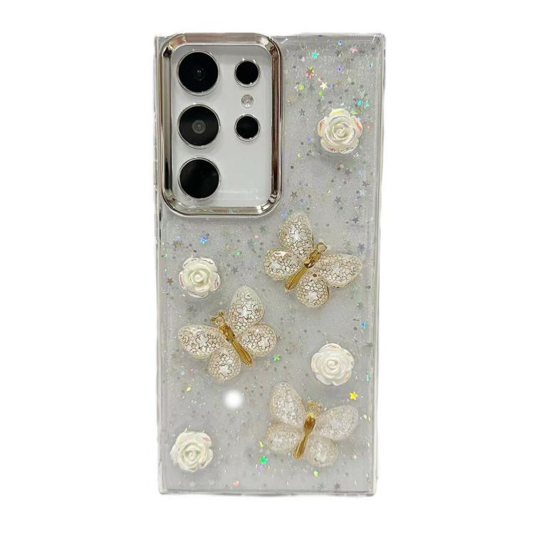 Custodia per telefono in TPU con farfalla tridimensionale e glitter., For Samsung Galaxy S26+ 5G, For Samsung Galaxy S26 Ultra 5G, For Samsung Galaxy S26 5G, For Samsung Galaxy A26 5G / A17, For Samsung Galaxy A36 / A56 5G