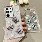 Custodia per telefono in TPU con farfalla tridimensionale e glitter., For Samsung Galaxy S26+ 5G, For Samsung Galaxy S26 Ultra 5G, For Samsung Galaxy S26 5G, For Samsung Galaxy A26 5G / A17, For Samsung Galaxy A36 / A56 5G