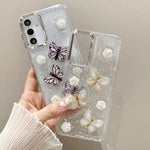 Custodia per telefono in TPU con farfalla tridimensionale e glitter., For Samsung Galaxy S26+ 5G, For Samsung Galaxy S26 Ultra 5G, For Samsung Galaxy S26 5G, For Samsung Galaxy A26 5G / A17, For Samsung Galaxy A36 / A56 5G
