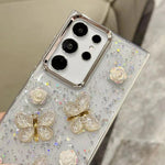 Custodia per telefono in TPU con farfalla tridimensionale e glitter., For Samsung Galaxy S26+ 5G, For Samsung Galaxy S26 Ultra 5G, For Samsung Galaxy S26 5G, For Samsung Galaxy A26 5G / A17, For Samsung Galaxy A36 / A56 5G