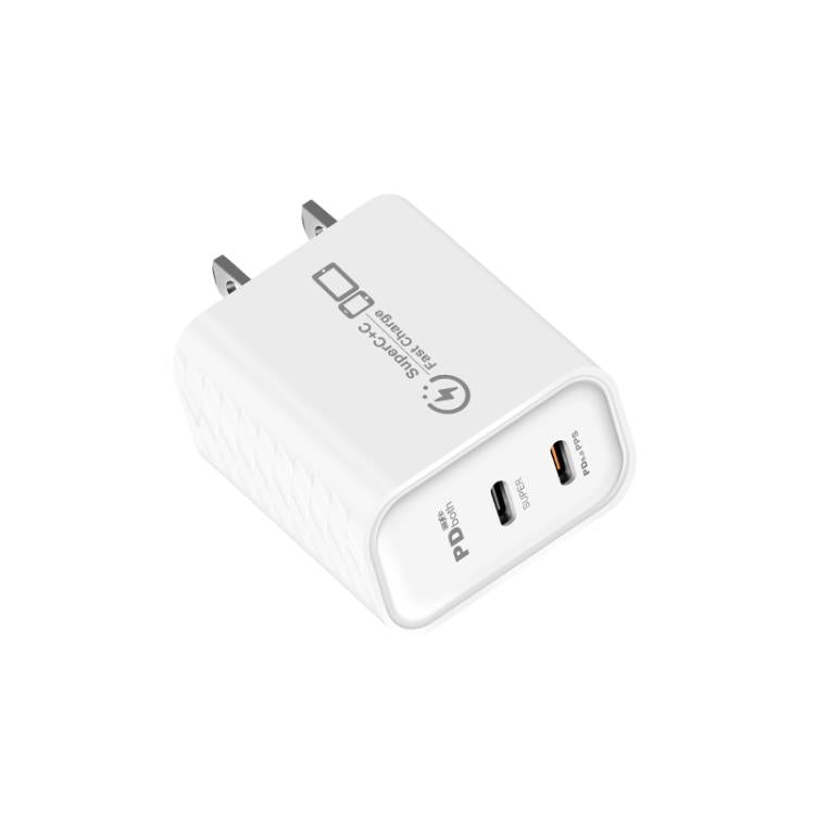 Caricabatterie doppio 949-2C PD25W con porta Type-C, compatibile con protocollo PD3.0 / PPS, spina USA., US Plug