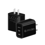 Caricabatterie doppio 949-2C PD25W con porta Type-C, compatibile con protocollo PD3.0 / PPS, spina USA., US Plug