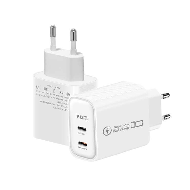Caricabatterie doppio 949-2C PD25W con porta Type-C, compatibile con protocollo PD3.0 / PPS e spina europea., EU Plug