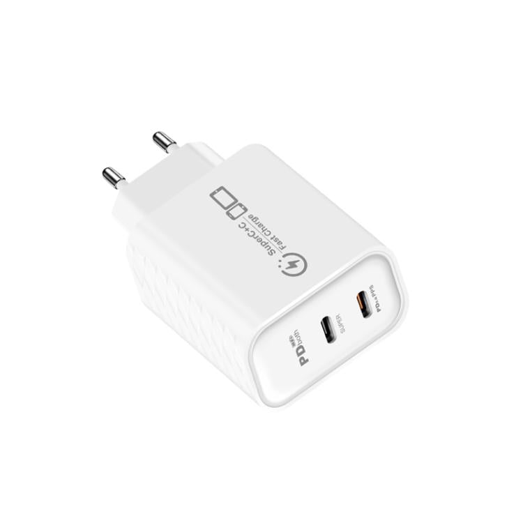 Caricabatterie doppio 949-2C PD25W con porta Type-C, compatibile con protocollo PD3.0 / PPS e spina europea., EU Plug